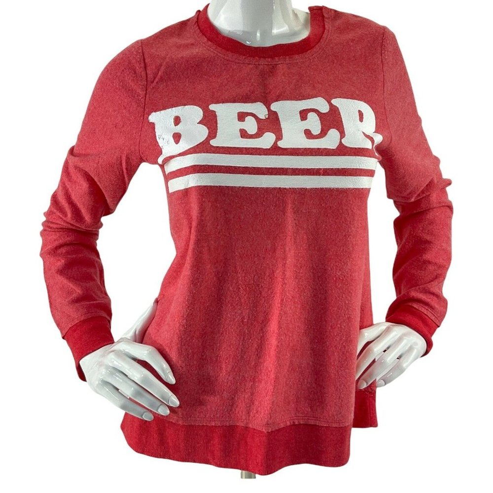 Chaser Shirt Womens Size Small Red Sweatshirt Beer Activewear Luxury Soft  Nwt